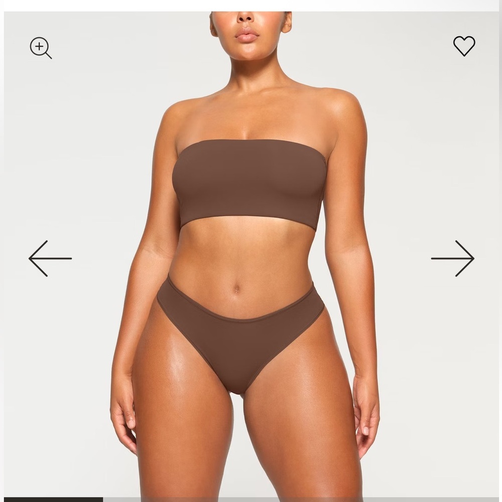 2X SKIMS Chocolate Brown Bandeau Bra